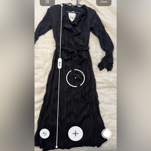 New Zara pleated wrinkle look midi dress - Picture 6 of 7